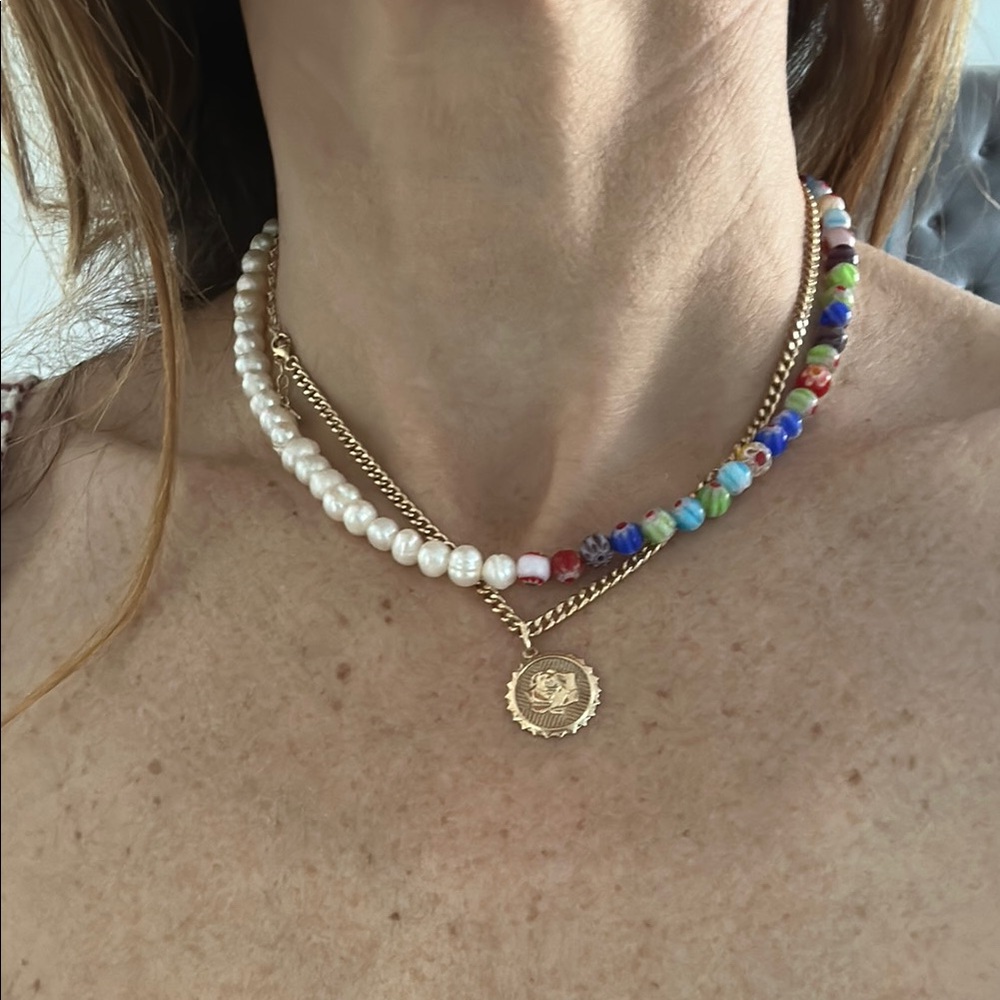 Free People Glass Beaded Necklace